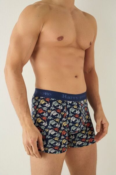 Ανδρικό Boxer "Harry Jons" SURF ONE – Σκούρο Μπλε με Σχέδια_hjsurf